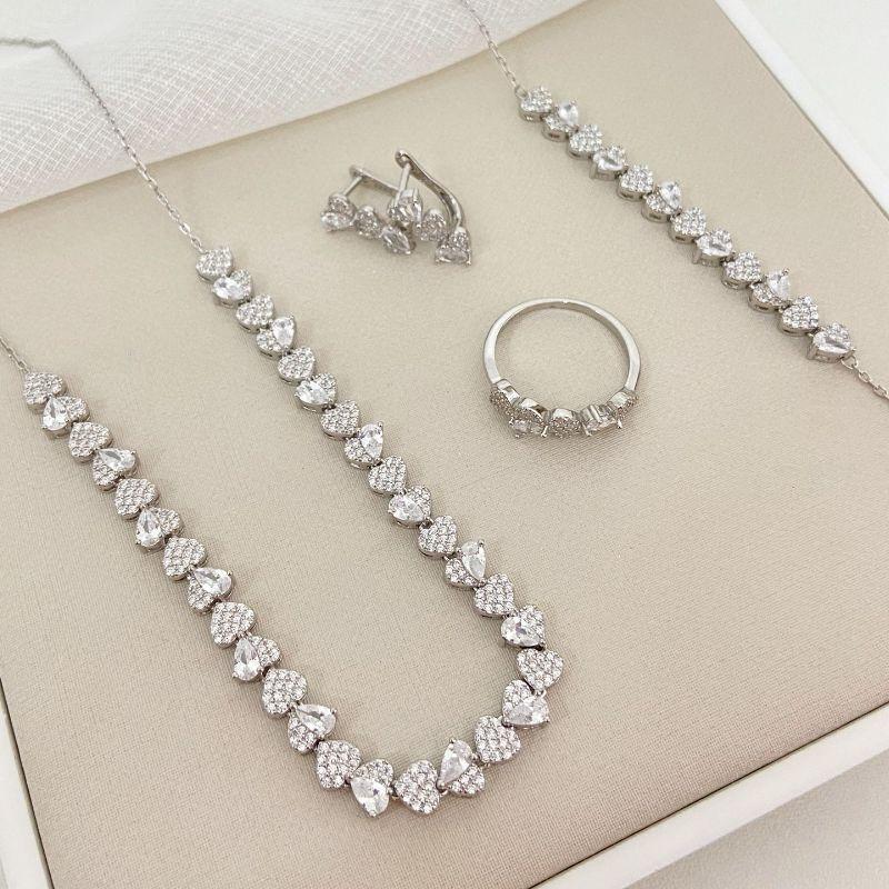 CONJ PT CORAÇÕES CRAVEJADO\ PEDRAS