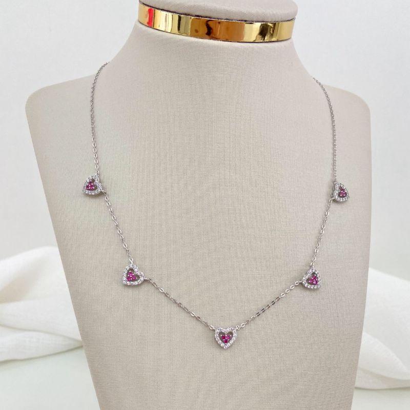 GARG PT 5 CORAÇÕES ROSA\ CRISTAL