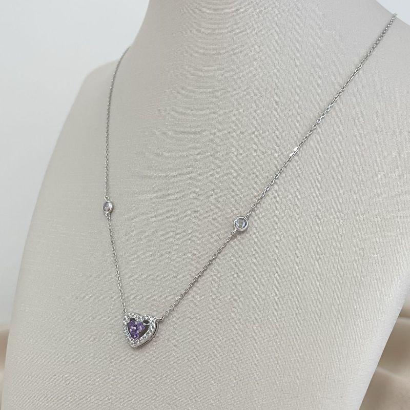 GARG PT CORAÇÃO ROXO CLARO 2MM 45CM