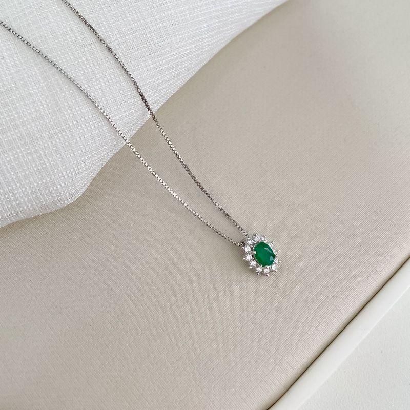 GARG PT PEDRA VERDE ESCURA OVAL CRAV 45CM 4MM