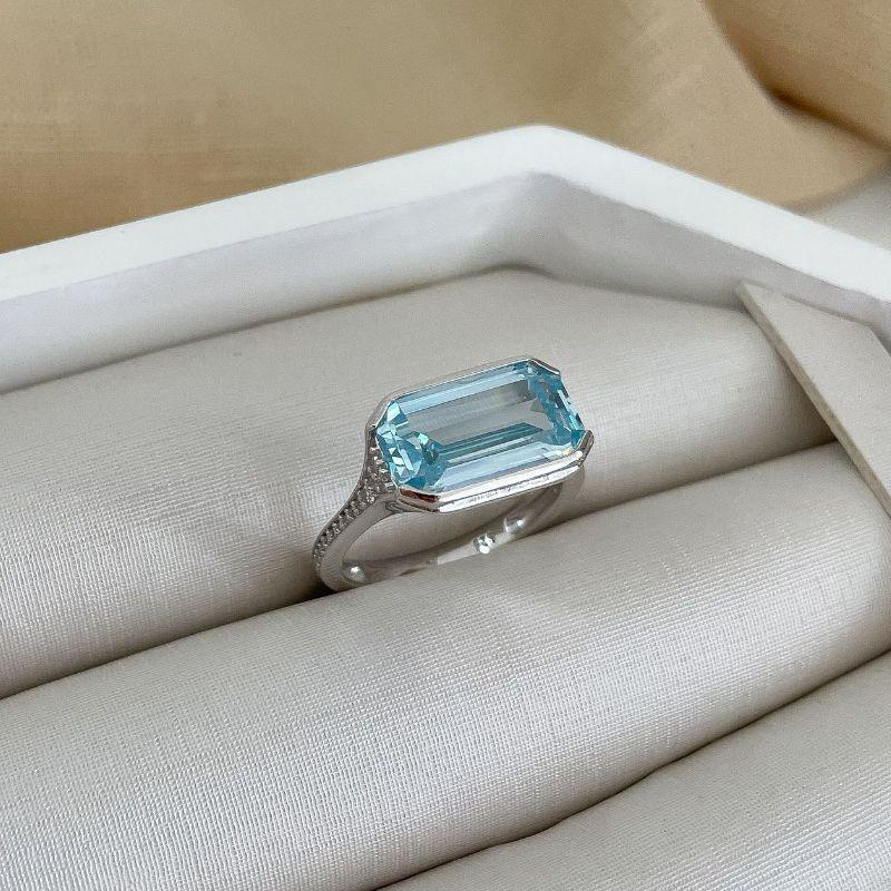 ANEL PT PEDRA AZUL CLARO