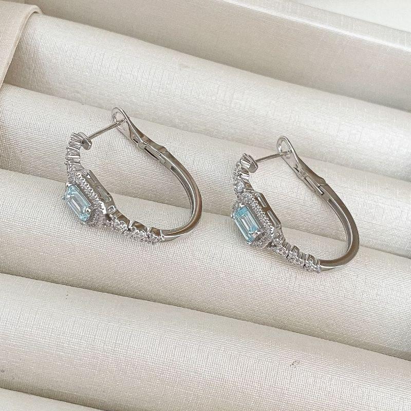 ARGOLA PT PEDRA AZUL CRAVEJADA G