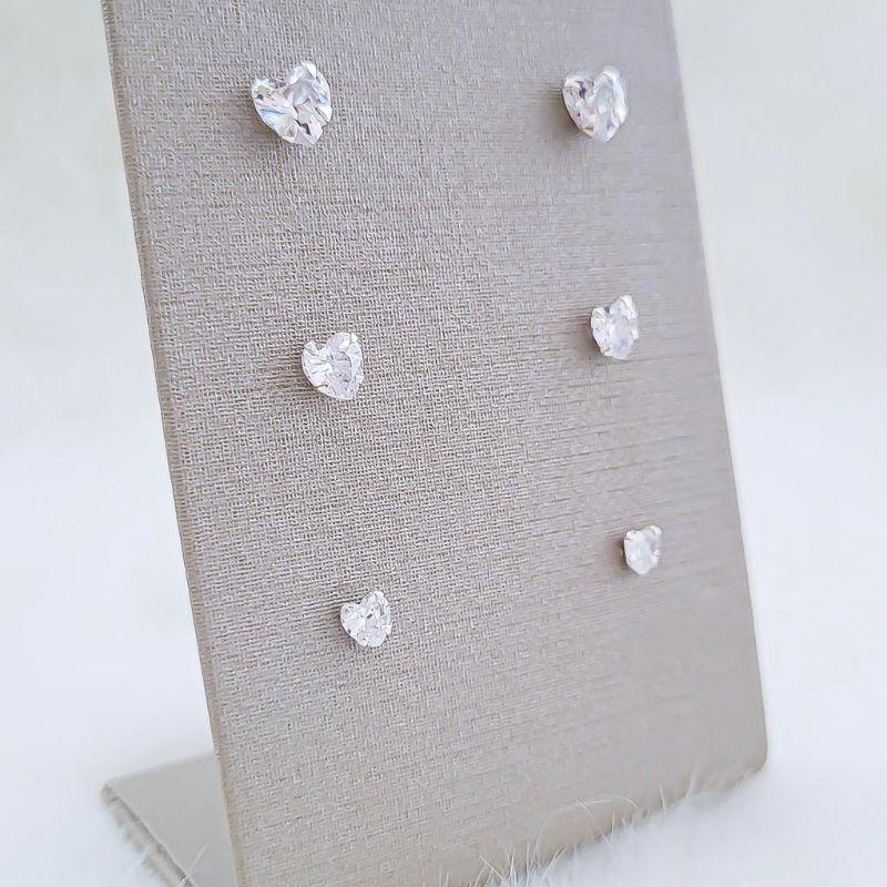 BR PT TRIO CORAÇÃO CRISTAL 3.4.5MM