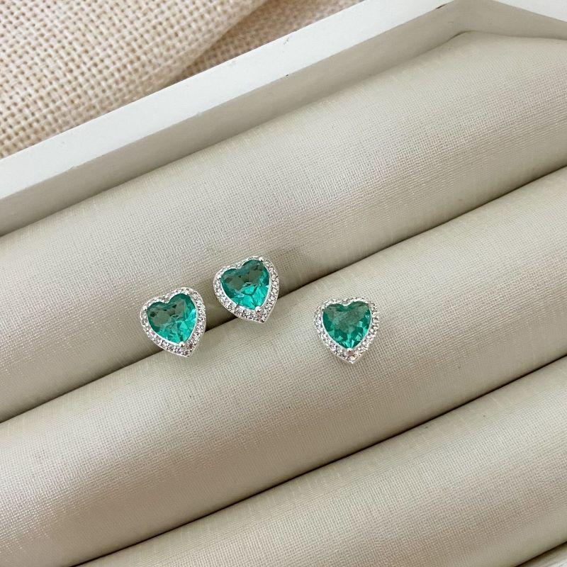 CONJ PT CORAÇÃO CRAV VERDE CLARO