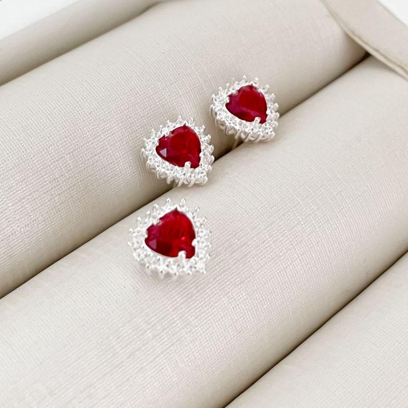 CONJ PT CORAÇÃO VAZADO VERMELHO CRAV