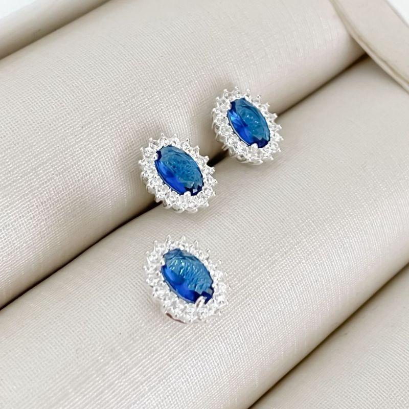 CONJ PT OVAL VAZADO AZUL CRAV