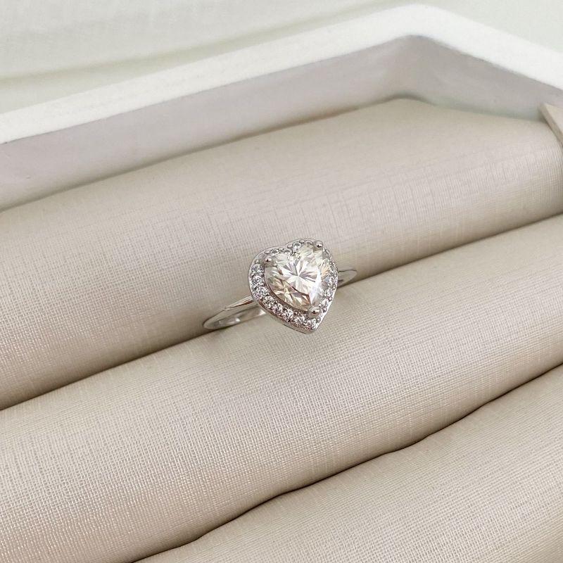 ANEL PT CORAÇÃO CRISTAL CRAVEJADO NITE