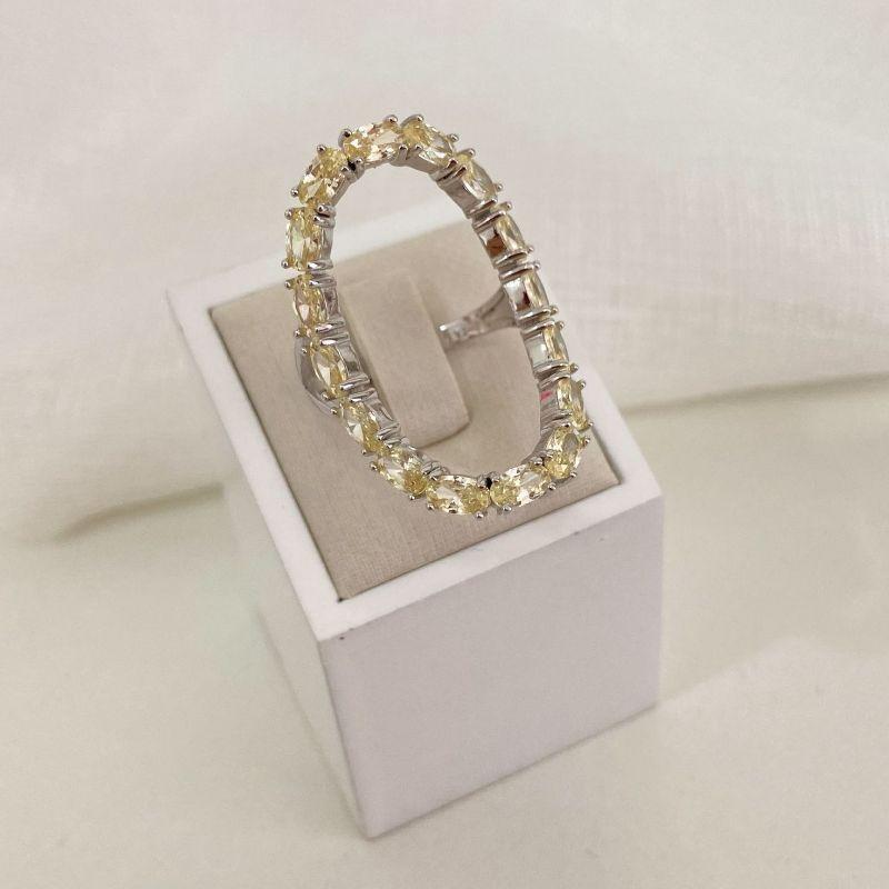 ANEL PT EM PEDRAS AMARELO CLARO