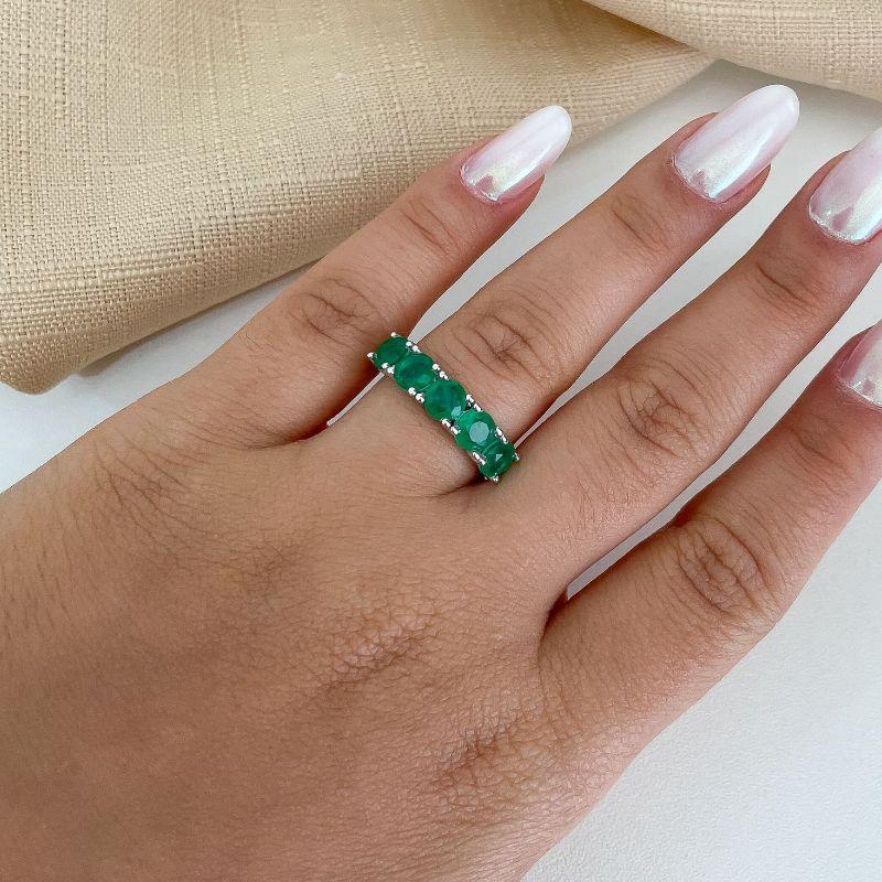 ANEL PT MEIA ALIANÇA 5 PEDRAS