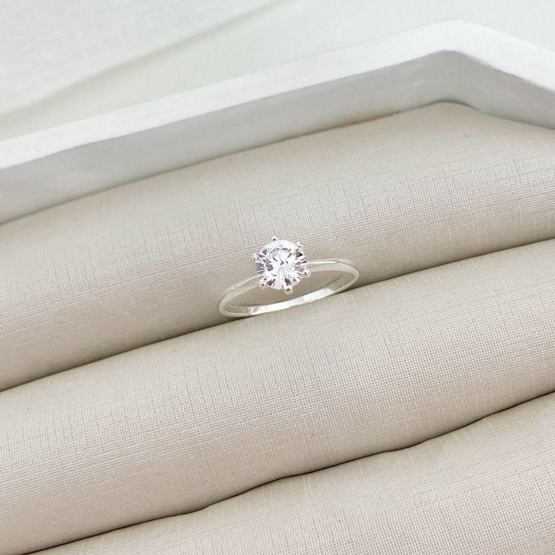 ANEL PT SOLITÁRIO 6MM