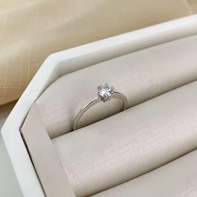 ANEL PT SOLITÁRIO L MOISSANITE 5MM