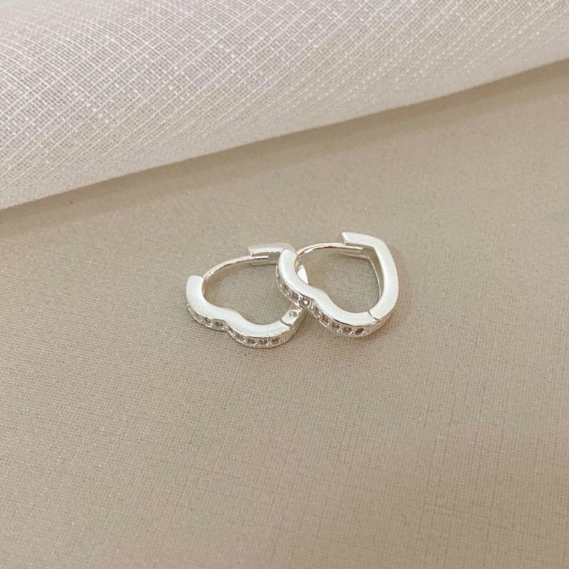 ARGOLA PT CORAÇÃO CRAVEJADO