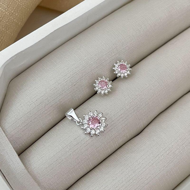 CONJ PT FLOR CRAV P ROSA CLARO