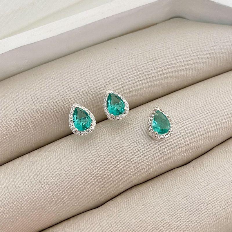 CONJ PT GOTA 1F CRAVEJADO VERDE CLARO