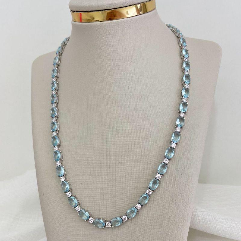 GARG PT EM PEDRAS AZUL CLARO 42CM 5MM