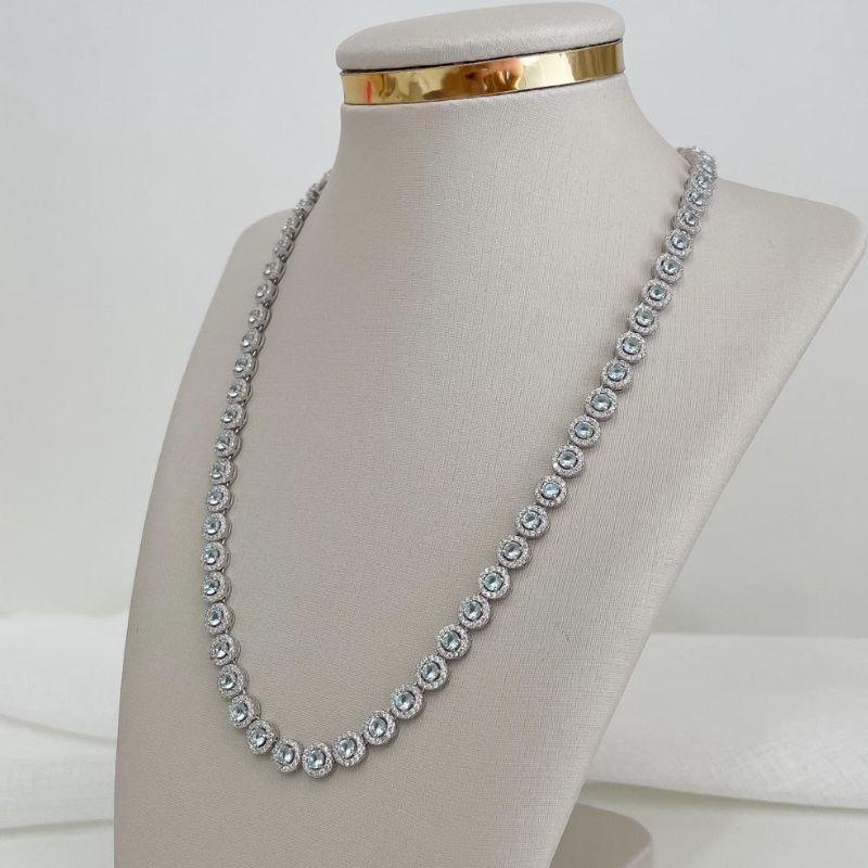 GARG PT PEDRA AZUL CLARO CRAV 42CM 3MM