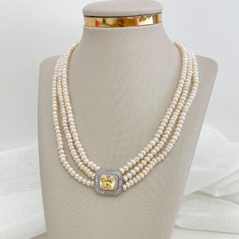 GARG PT PEROLA/PEDRA AMARELA CRAVEJADA