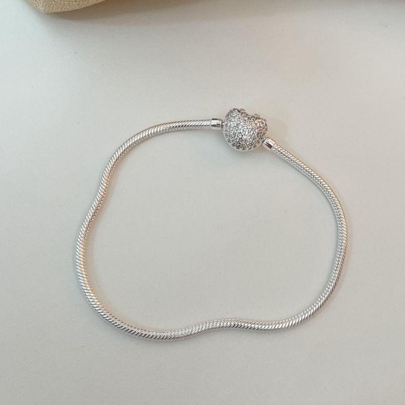 PANDORA PT 17CM CORAÇÃO CRAVEJADO