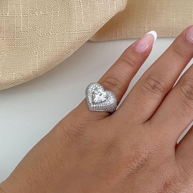 ANEL PT CORAÇÃO CRISTAL CRAVEJADO