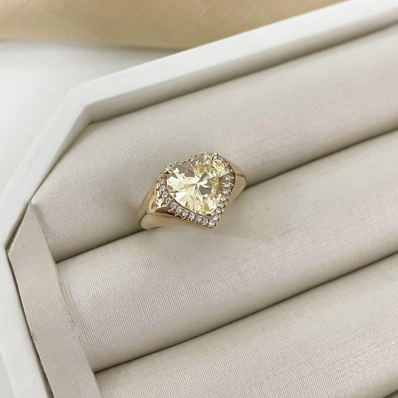 ANEL PT D CORAÇÃO CRAV AMARELO