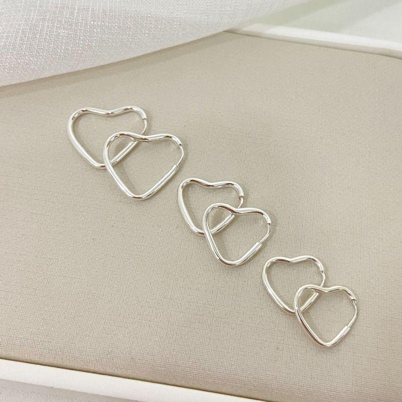 ARGOLA PT TRIO CORAÇÃO LISO F REDONDO