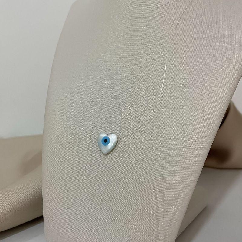 NYLON PT CORAÇÃO C/OLHO GREGO 40CM